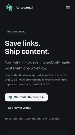 Screenshot of re-create.ai